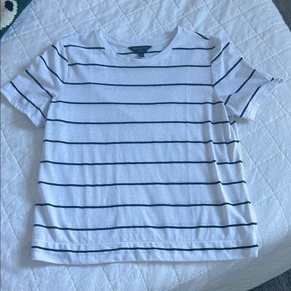 Banana Republic Tee - White with Black Stripes